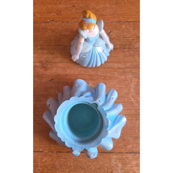 Vintage Disney Princess Cinderella Figurine Rhinestone Trinket Box F.A.B NY - Picture 10 of 14